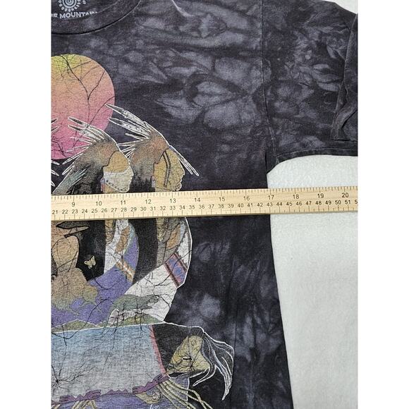 The Mountain Tribal Indian Animals Black Tye Dye T Shirt Mens Size S 100% Cotton - Picture 6 of 8